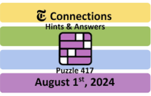 Connections NYT Answers Today: August 1, 2024